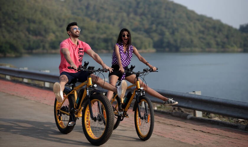 Cycling at Statue of Unity Tent City